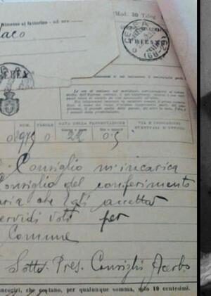 Il+documento+che+sigla+la+cittadinanza+onoraria+di+Cerea+per+Benito+Mussolini